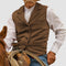 Herringbone Lapel Collar Button-Up Vest for Men