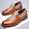 Herringbone Wingtip Brogue Penny Loafers for Men