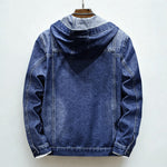 Hooded Denim Jacket with Chest Pockets for Men - View 2