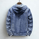 Hooded Denim Jacket with Chest Pockets for Men - View 4