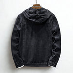 Hooded Denim Jacket with Chest Pockets for Men - View 6