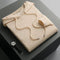 Hooded Knit Sweater with Drawstring and Long Sleeves for Men - Beige