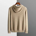 Hooded Knit Sweater with Drawstring and Long Sleeves for Men - View 2