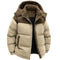 Hooded Padded Winter Puffer Jacket for Men - Khaki