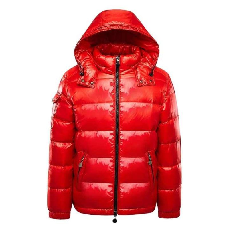 Hooded Quilted Puffer Jacket Winter for Men - Red
