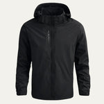 Hooded Rain Jacket with Zip-Up Front for Men