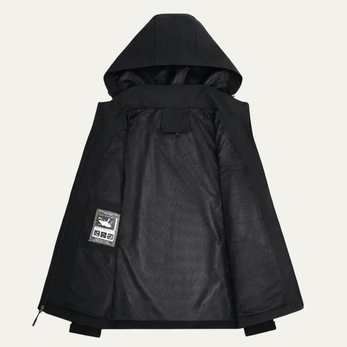 Hooded Rain Jacket with Zip-Up Front for Men - View 3