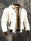 Hooded Sherpa-Lined Winter Fleece Jacket for Men - White