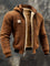 Hooded Sherpa-Lined Winter Fleece Jacket for Men - Brown
