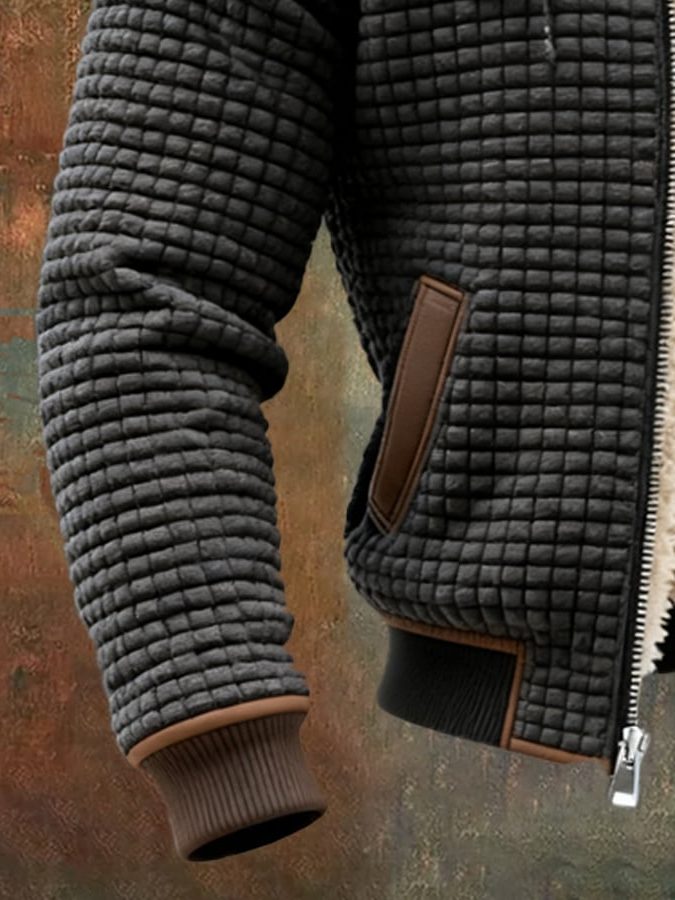 Hooded Sherpa-Lined Winter Fleece Jacket for Men - View 8
