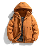 Hooded Winter Puffer Jacket with Stand Collar for Men - View 3