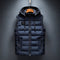 Hooded Winter Puffer Vest for Men - Navy