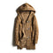Hooded Wool Blend Winter Cardigan with Toggle Buttons for Men - Brown