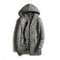Hooded Wool Blend Winter Cardigan with Toggle Buttons for Men - Grey