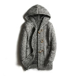 Hooded Wool Blend Winter Cardigan with Toggle Buttons for Men - View 3
