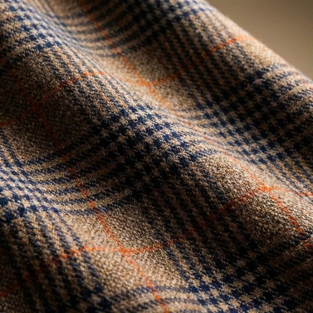 Houndstooth Wool Blend Blazer with Notch Lapel for Men - View 5