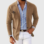Knit Lapel Blazer for Men - Beige