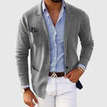 Knit Lapel Blazer for Men - Gray
