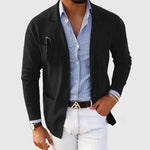 Knit Lapel Blazer for Men - Black