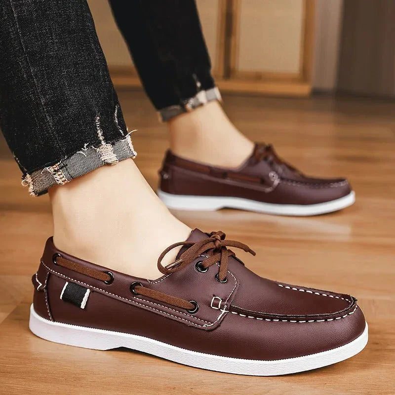 Lace-Through Boat Shoe Loafers for Men - View 12
