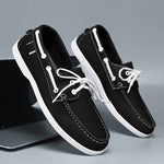Lace-Through Boat Shoe Loafers for Men - Charcoal
