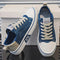 Lace-Up Canvas Sneakers for Men - Blue