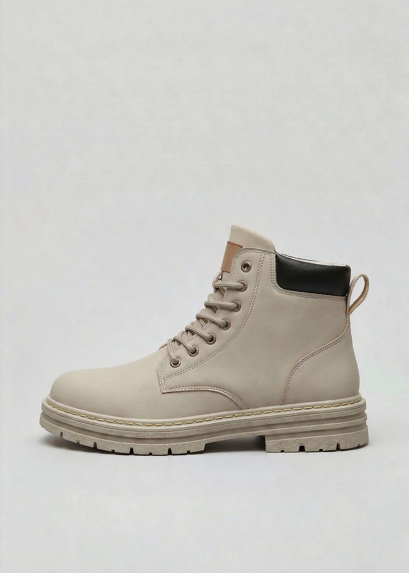 Lace-Up Chunky Sole Ankle Boots for Men