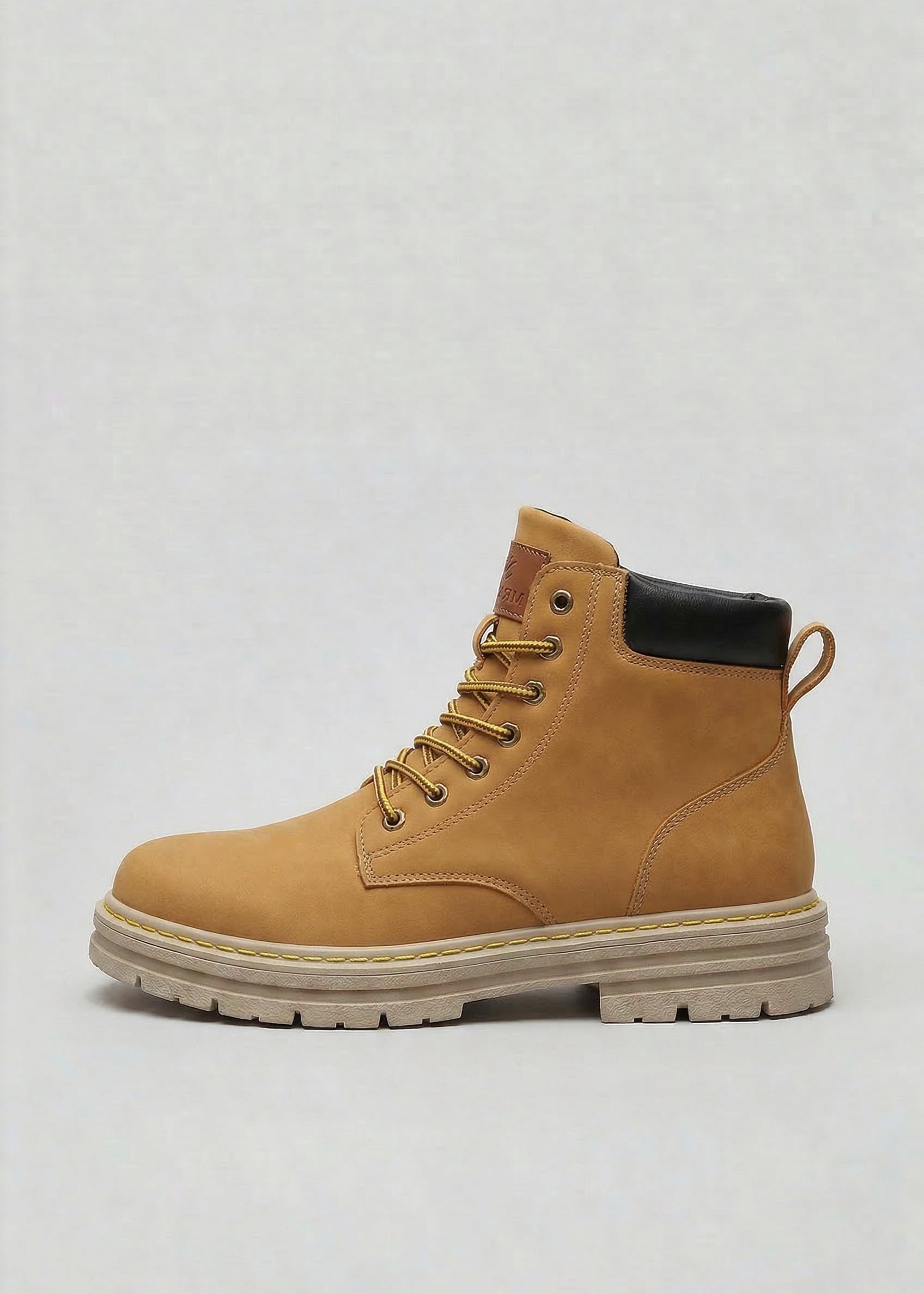Lace-Up Chunky Sole Ankle Boots for Men - Tan
