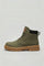 Lace-Up Chunky Sole Ankle Boots for Men - Dark Green