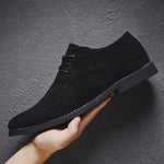 Lace-Up Derby Shoes with Suede Upper for Men - View 9