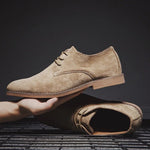 Lace-Up Derby Shoes with Suede Upper for Men - View 13