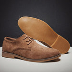 Lace-Up Derby Shoes with Suede Upper for Men - View 4
