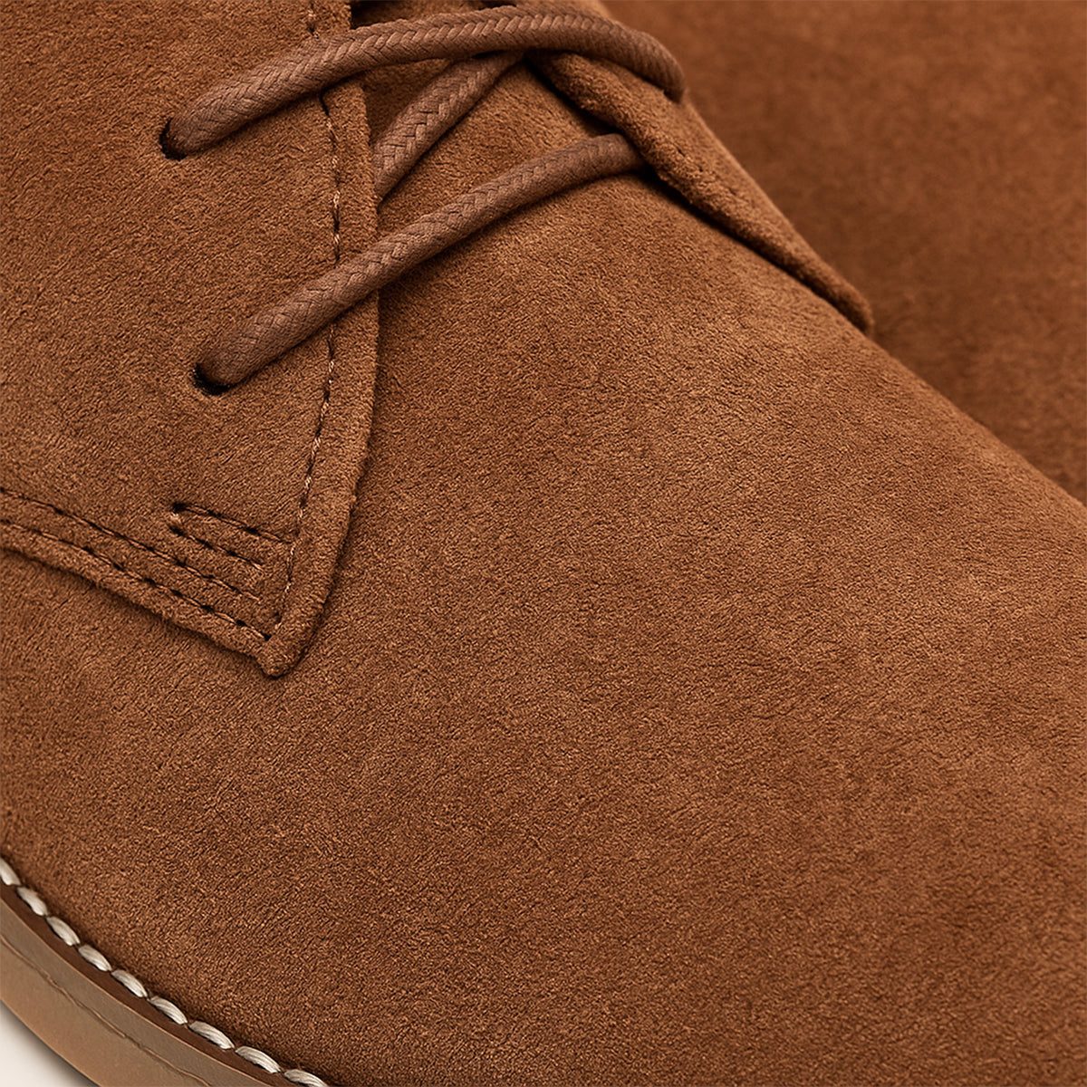 Lace-Up Derby Shoes with Suede Upper for Men - View 6
