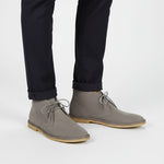 Lace-Up Desert Boots for Men - Gray Suede