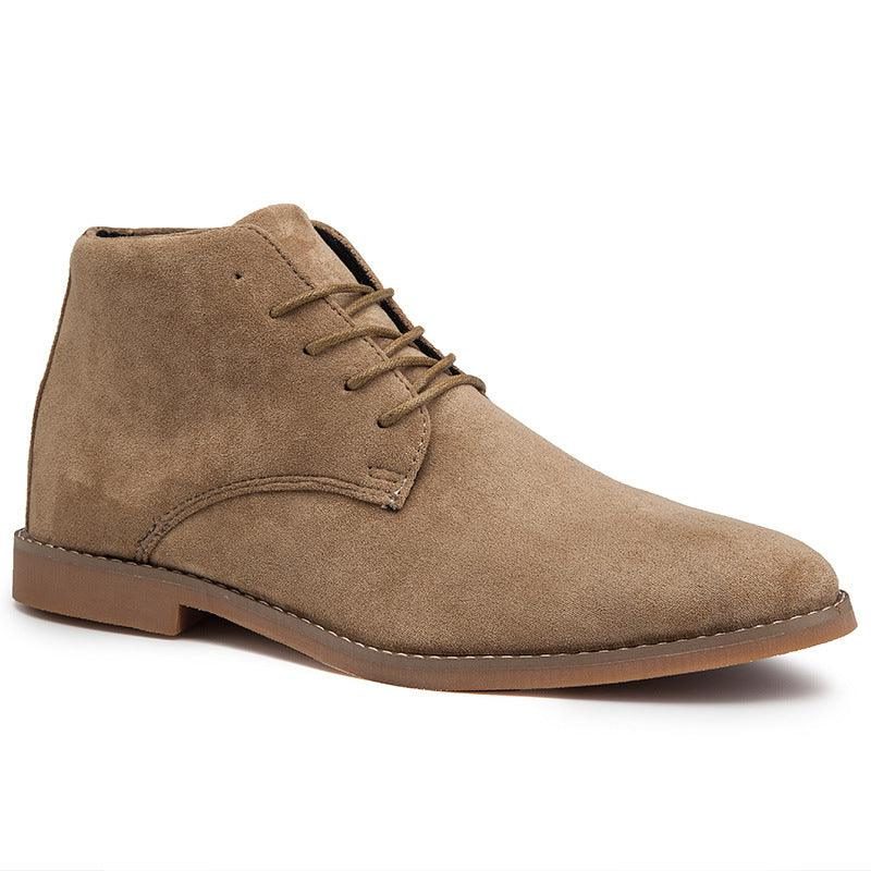 Lace-Up Suede Desert Boots for Men - Khaki