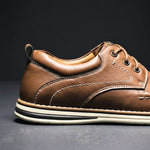 Lace-Up Genuine Leather Oxford Shoes with Cushioned Ankle Collar for Men - View 3