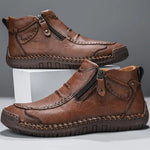 Lace-Up Leather Ankle Boots for Men