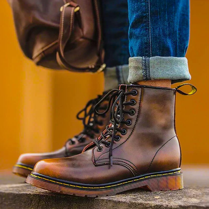 Lace-Up Leather Ankle Boots for Men - View 4