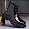 Lace-Up Leather Ankle Boots with Chunky Sole for Men
