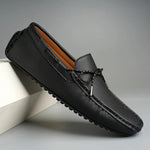 Lace-Up Leather Loafers for Men - Ebony Black