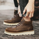 Lace-Up Leather Shoes with Lug Sole for Men - View 5
