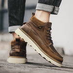 Lace-Up Leather Shoes with Lug Sole for Men - View 6