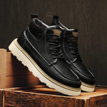 Lace-Up Leather Shoes with Lug Sole for Men - View 8