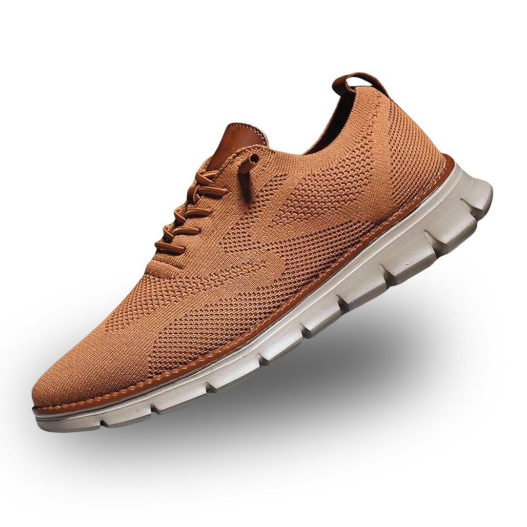 Lace-Up Mesh Walking Shoes for Men - Caramel