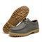 Lace-Up Moc Toe Faux Leather Shoes with Lug Sole for Men - Gray