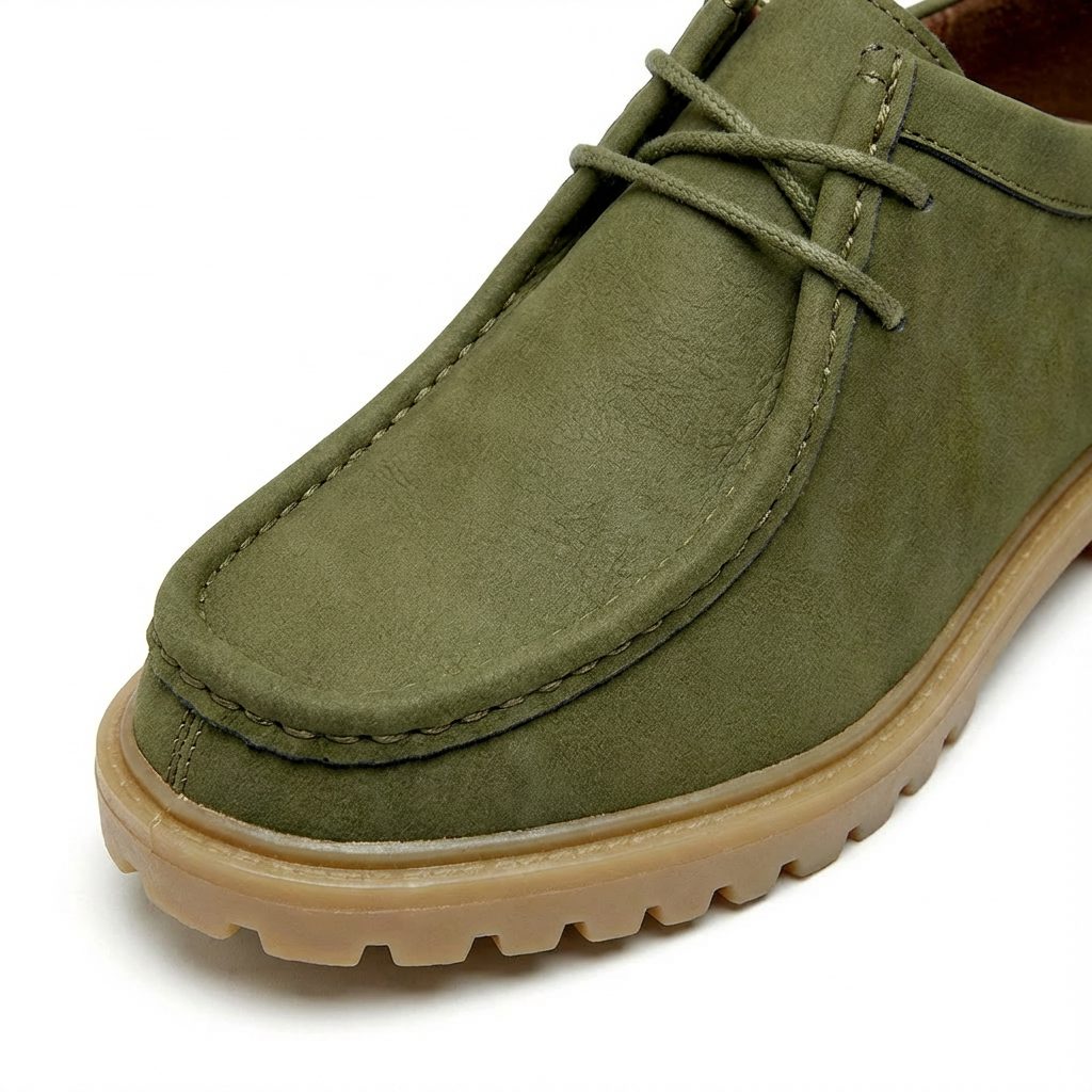 Lace-Up Moc Toe Faux Leather Shoes with Lug Sole for Men - View 4