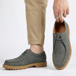 Lace-Up Moc Toe Faux Leather Shoes with Lug Sole for Men - View 6