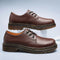 Lace-Up Platform Derby Shoes for Men - Red