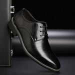 Lace-Up Pointed Toe Oxford Shoes for Men