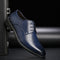 Lace-Up Pointed Toe Oxford Shoes for Men - Blue